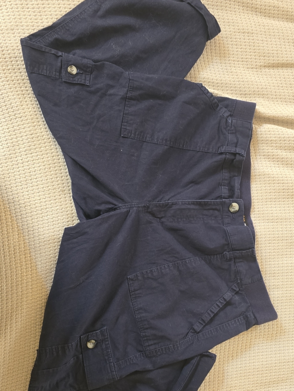 Lee Navy Cotton Cargo Shorts for Women